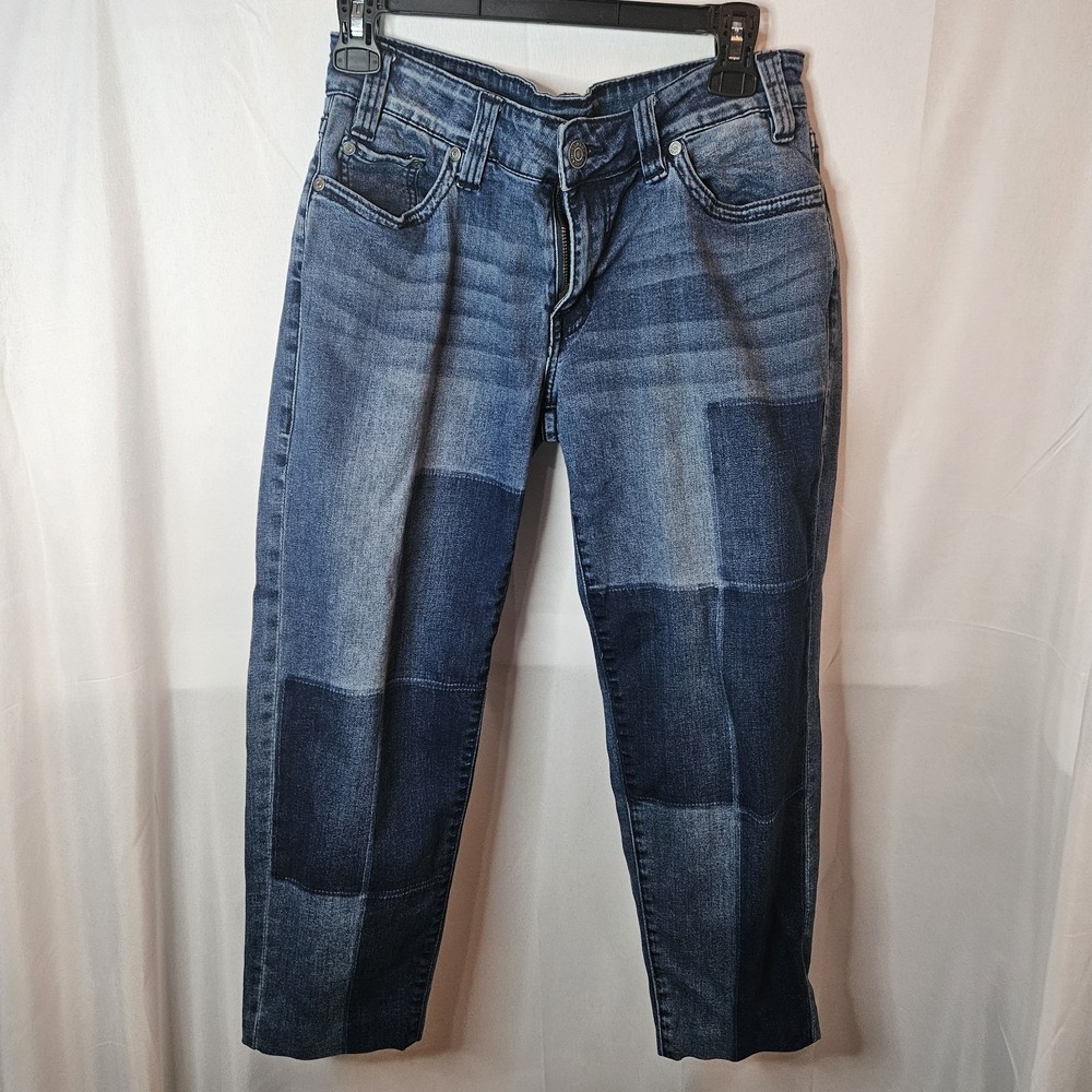 Rock And Roll Cowgirl Patchwork Jeans Boyfriend Skinny Sz 27 Y2K Western Rodeo